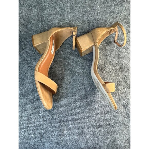 Steve Madden Shoes Women's 9M Tan Block Heels w/Ankle Strap Open Toe - Picture 8 of 14